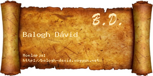 Balogh Dávid névjegykártya