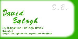 david balogh business card